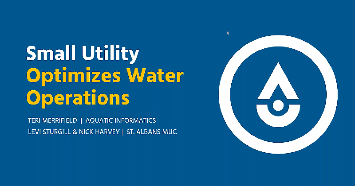 Webinar: Small Utility Optimizes Water… | Treatment Plant Operator