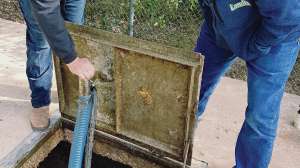 At The Deer Haven Lift Station In Llano County Texas Tim Webb Operations Manager Left With Art Savage From Landia