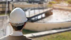 Worker water wastewater plant