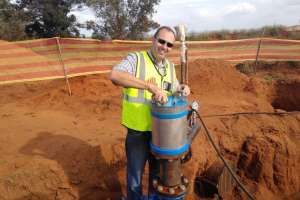 Dave Dolman installing an advanced Cla Val Air Valve