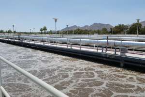 An Aeration Tank With New Diffusers See Nice Mixing Pattern